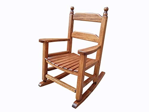 Rocking Rocker - K081NT Durable Natural Childs Wood Porch Rocker/Outdoor Rocking Chair - Indoor or Outdoor - Suitable for 3-7 Years Old