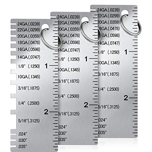 Gauge Metal Sheet Thickness Gauge Metal Gauge Tool Stainless Steel Thickness Gauge ONE-Sided Material Wire Thickness Gauge Plated Size Inspection Tool (3)
