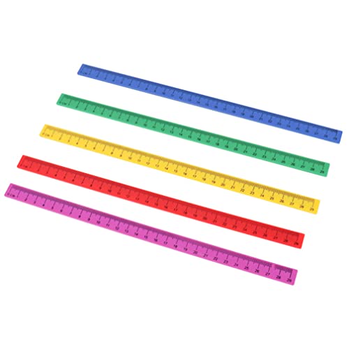 5 Pcs Magnetic Soft Ruler Metric Flexible Ruler Measuring Tool for Whiteboard Classroom School Office, 29cm (Mixed Color)