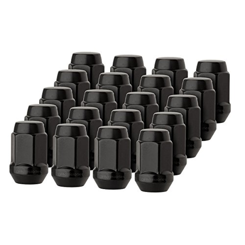 DPAccessories 20 Black 1/2-20 Closed End Bulge Acorn Lug Nuts - Cone Seat - 3/4" Hex LCB3B2HE-BK04020