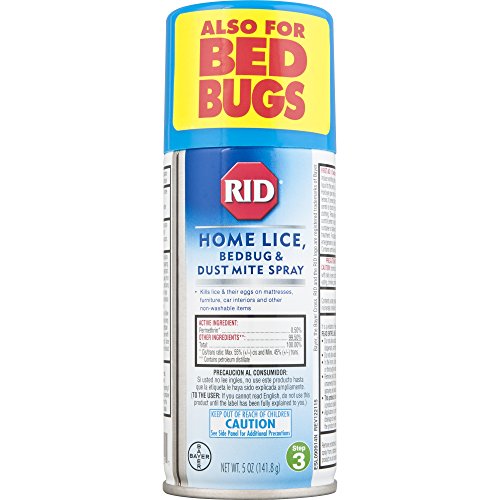 Rid Home Lice Bed Bug Dust Mite Spray Home Treatment Spray With Permethrin Kills Lice and Lice Eggs on Mattresses Furniture Car Interiors and Other Nonwashable Items Spray Can , 5 Ounce