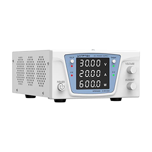 DC Power Supply Variable, 30V 20A Bench Power Supply, high Power with 4-Digit LED Display, Adjustable Switching Power Supply with Encoder Adjustment knob, OCP Switch, Output Enable/disable Button