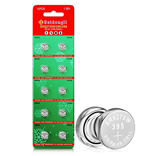 Beidongli SR927sw 1.5V Button Battery 395 AG7 for Watch Battery Cell Pack of 103-Year Warranty