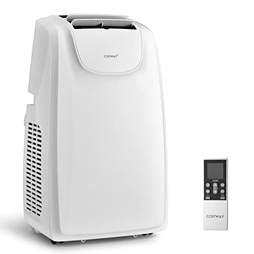 COSTWAY 11,500 BTU Portable Air Conditioner, with Dual Hose, Remote Control, Powerful AC Unit Rooms up to 400 Sq.Ft. with Dehumidifier, Fan, Sleep Mode, 24H Timer & Window Installation Kit