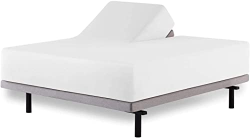 Top Split King Fitted Sheet for Adjustable beds, 1 PC Half Split King Fitted Sheet Only Split Down 39 inches from The Top, 600 Thread Count 100% Cotton Fitted Sheet Split King, White Solid