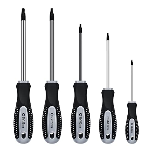 Robertson Square Head Screwdriver Set (5 Pack in the Following Sizes: #0, 1, 2, 3, and #4) Forged Steel with Magnetic Tips & Soft Ergonomic Handle