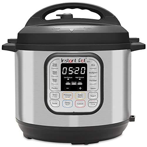 Instant Pot Duo 7-in-1 Electric Pressure Cooker, Slow Cooker, Rice Cooker, Steamer, Saut, Yogurt Maker, Warmer & Sterilizer, Includes Free App with over 1900 Recipes, Stainless Steel, 8 Quart
