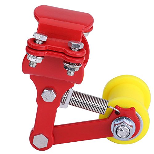 ycle Single Speed Chain tensioner,Motorcycle Chain Tensioner,Adjuster Chain Tensioner Bolt On Roller Motorcycle Modified Accessories Universal Tool Red