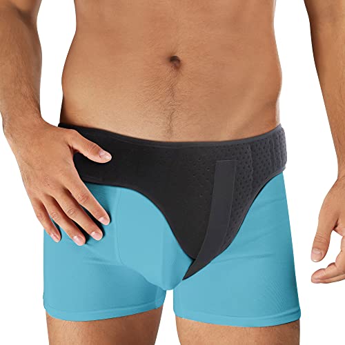 Hernia Belt for Men Inguinal Hernia Support - Groin or Lower Abdominal Hernia Truss Hernia Belts for Women or Mens Inguinal Hernias Support Belt With Pressure Pad Fits Left or Right Groins (Large)