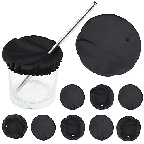 [10-Pack] Reusable Drink Covers for Alcohol Protection - Fabric Drink Protector for Men & Women - Wine Glass Covers to Prevent Drink Spiking - Black Cup Covers For Drinks - Drink Covers for Glasses