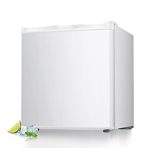 R.W.FLAME Mini Freezer Countertop, Energy Saving 1.1 Cubic Feet Single Door Compact Upright Freezer with Reversible Door(White)