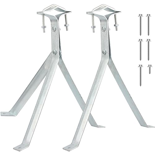 Antenna Wall Mount, Windproof 12 Inch Starlink Mounting Bracket/Kit for TV Antenna Mast Pole, 1 Pair (3-Leg + 2-Leg)