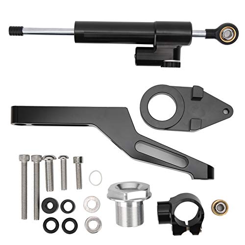 Fydun Motorcycle Adjustable Steering Damper Steering Damper Stabilizer Safety Control with Mounting Bracket Kits for Kawasaki Ninja ZX6R 2009-2019