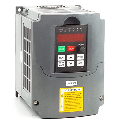 Huanyang VFD,Single to 3 Phase,Variable Frequency Drive,1.5kW 2HP 110V/120V Input AC 13A for Motor Speed Control,HY Series