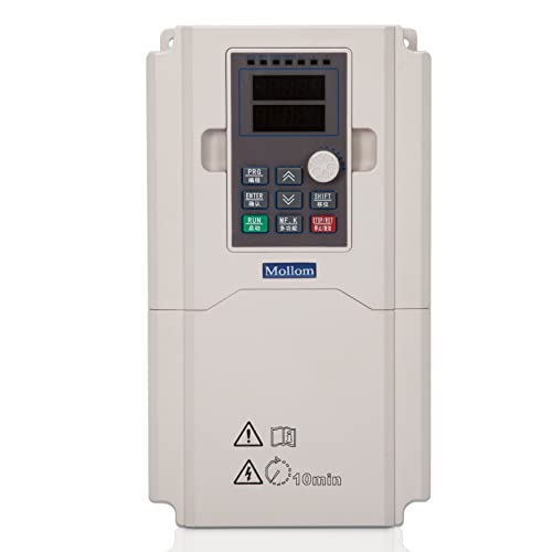 Mollom VFD 220V 7.5KW 10HP Single or Three Phase Input to 3 Phase 0-3000 Hz Output Variable Frequency Drive Vector Control Inverter for Spindle Motor CNC Speed Control