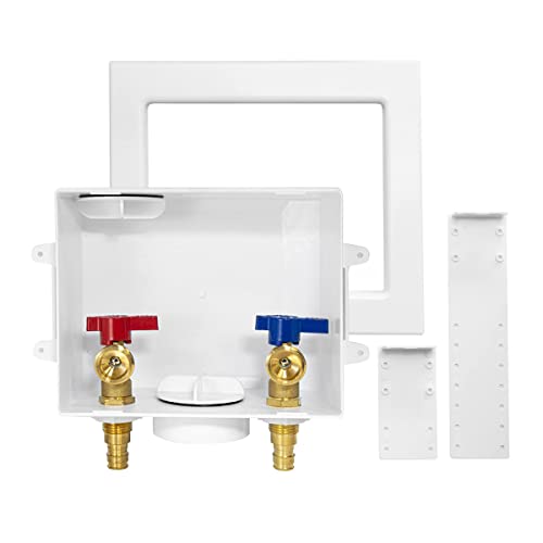 GUOFIS Washing Machine Outlet Box,1/2" PEX-A F1960 Expansion Fitting x 3/4" MHT Connection Laundry Outlet Boxes,Washer Plumbing PEX Fittings Box with Center Drain