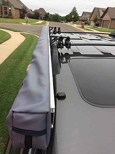 ARB 814409 Vehicle Retractable Awning 2000 x 2500 mm with Led Light Strip and (2) Two ARB 813402 Universal Roof Rack Awning Bracket Mount Bundle