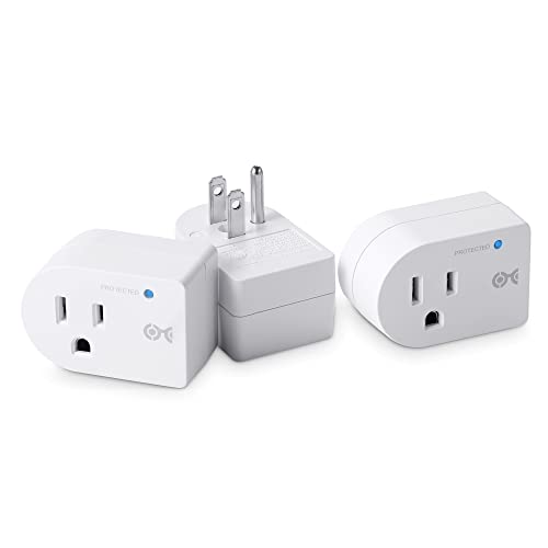 [ETL Listed] Cable Matters 3-Pack Non-Blocking 490 Joules Single Outlet Surge Protector Outlet, 1875W (Wall Surge Protector/Mini Surge Protector) in White