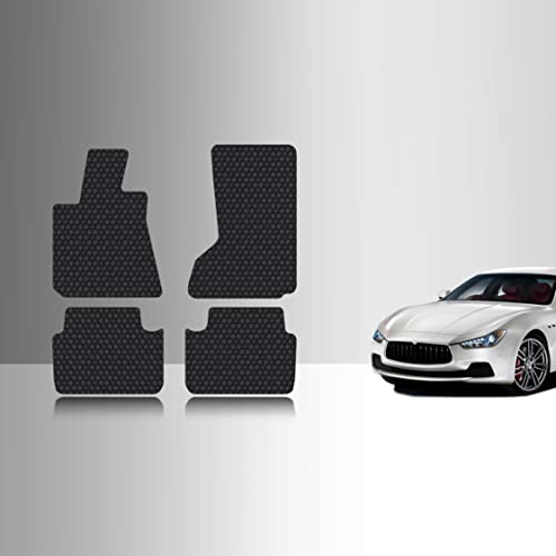 TOUGHPRO Floor Mats Accessories Set (Front Row + 2nd Row) Compatible with Maserati Ghibli (AWD) All Weather Heavy Duty Black Rubber 2014 2015 2016 2017 2018 2019 2020 2021 2022 2023