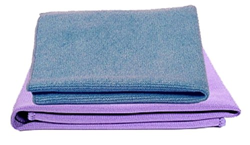 Norwex Basic Package - Microfiber Antibacterial - Glass Window Cleaning Cloth and Household Enviro Dusting Cloth (Blue envirocloth and purple window cloth)