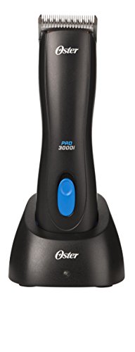 Oster Pro 3000i Cordless Pet Clippers with Size 10 CryogenX Blade (078003-100-000), 6.90 x 1.80 x 1.90 Inch, Black / Blue