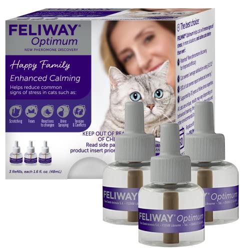 FELIWAY Optimum, Enhanced Calming Pheromone 30-day Refill  3 Pack