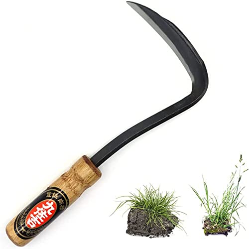 Elegital Kana Hoe 217 Japanese Garden Tool - Hand Hoe/Sickle is Perfect for Weeding and Cultivating. The Blade Edge is Very Sharp. (Beijing-022)