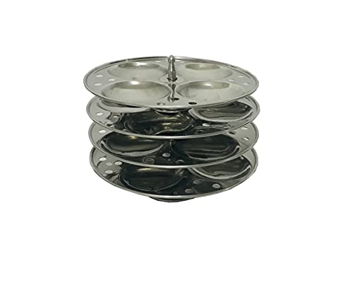 Best Stainless Steel Idli Maker 4-Rack cooker idli steamer Idli Stand steel Plates Idli Stand, Idly stand 4 Tier SS idali stand Makes 16, Silver Kitchen Appliances, cookware utensils