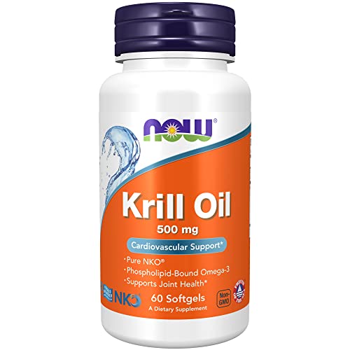 NOW Supplements, Neptune Krill Oil 500 mg, Phospholipid-Bound Omega-3, Cardiovascular Support*, 60 Softgels