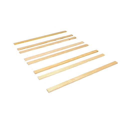 CC KITS Set of Eight - 53 1/2 Inch Full/Double Size Solid Wood Support Bed Slatsfor Use Crib Conversion KitsPlatform Frame for MattressBunkie Board, Box Spring or Foundation Replacement Option
