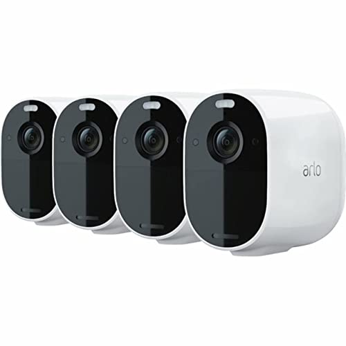 Arlo VMC2430-100NAR Essential Spotlight Wireless Camera (4 Pack) 1080p Video, Color Night Vision, 2 Way Audio, Direct to WiFi No Hub Needed  White (Renewed)