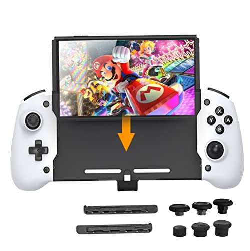 YOUHODA Ergonomic Nintendo Switch/Switch OLED Controller Grip for Handheld Mode with 6-Axis Gyro, Back Button Mapping, Vibration, PD Fast Charge