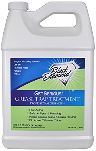 Black Diamond Stoneworks GET SERIOUS Grease Trap Treatment Commercial Enzyme Drain Opener, Cleaner, Odor Control, Trap Cleaning, and Maintenance.