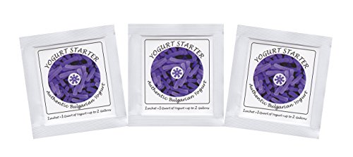 Yogurt Starter Cultures - Pack of 3 Freeze-dried Culture Sachets for Authentic Bulgarian Yogurt