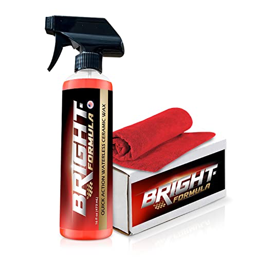 Bright Formula Ceramic Coating For Cars - Ceramic Coating Car Wax 16oz - Ceramic Wax Waterless Wash - Car Spray Wax - Car Wax Polish - Ceramic Spray Wax For Car Detailing - Ceramic Detail Spray