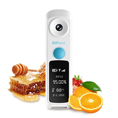 DiFluid Ultimate Digital Refractometer and Concentration Meter, 0-95% Range, 0.1% Precision, 0.05% Resolution, Refractive Index, Honey,Waterproof, Rechargeable and Portable, Fluid Digitizer