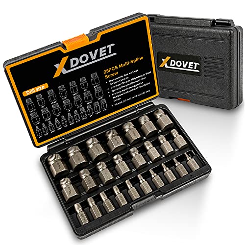 XDOVET Screw Extractor Set, Screw and Bolt Extractor Set, Easy Out | Heavy-Duty | Rocket Socket-25PCS