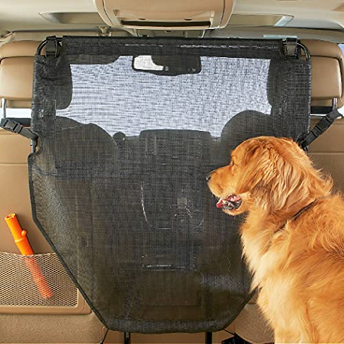 High Road Dog Barrier Gate for Cars and SUVs with Full View Panel and Padded Steel Frame for Medium and Large Dogs