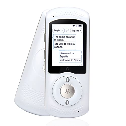 Language Translator Device - No WiFi Needed Translator Device,Surport SIM Card 4G Network/WiFi/Hotspot Portable Two Way Voice Translators Devices 132 Languages (White)