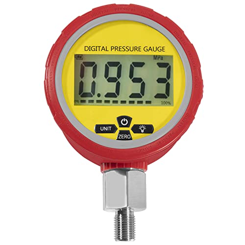 Digital Hydraulic Pressure Gauge 10000 PSI/700BAR with 1/4-Inch NPT Connector, Hydraulic Pressure Tester with Gauge Boot Protector Cover