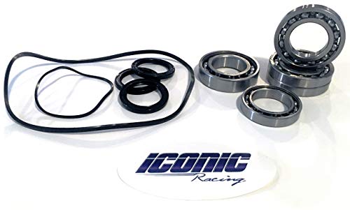 Iconic Racing Front Differential Gear Case Bearings and Seals Kit with Orings Compatible with 08-10 Polaris RZR 800