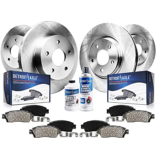 Detroit Axle - Front Rear Disc Rotors & Ceramic Brake Pads w/Hardware Replacement for 2005-2010 Honda Odyssey - 10pc Set