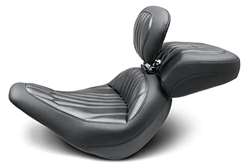 Mustang Motorcycle Seats 79041 Standard Touring Solo Seat with Driver Backrest for Harley-Davidson Low Rider & Sport Glide 2018-'21, Dagger, Black