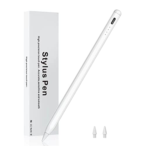 Stylus Pen for iPad with Palm Rejection& Fast Charge, Apple Pencil Compatible with (2018-2023) Apple iPad Pro (11/12.9 Inch),iPad Air 3/4/5,iPad10/9/8/7/6, iPad Mini 5/6