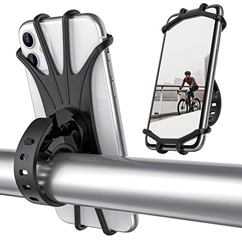 ORIbox Bike Phone Mount, Motorcycle Handlebar Mount, 360 Rotation Silicone Bicycle Phone Holder, Compatible with iPhone 13/12/11 Pro Max XS Max XR X 8 7 6S Plus SE 2022 12 mini,Samsung Galaxy