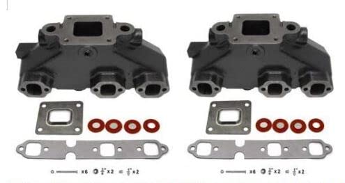 FASWORX Two cast Iron Exhaust manifolds for Mercury Mercruiser Marine 4.3L, 2002 and Newer