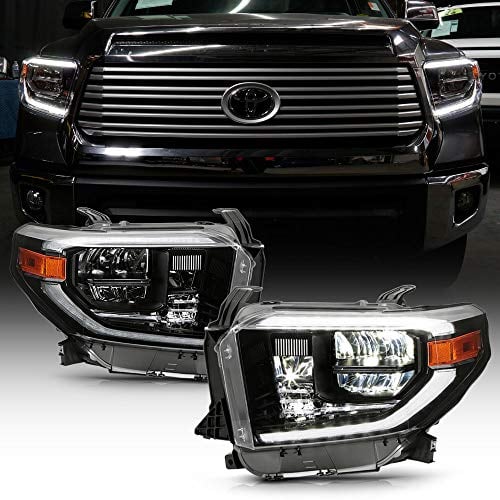 ACANII - For [Factory w/o LED DRL Model] 2014-2017 Toyota Tundra SR,SR5,TRD Pro LED Tube Full LED Headlights Headlamps