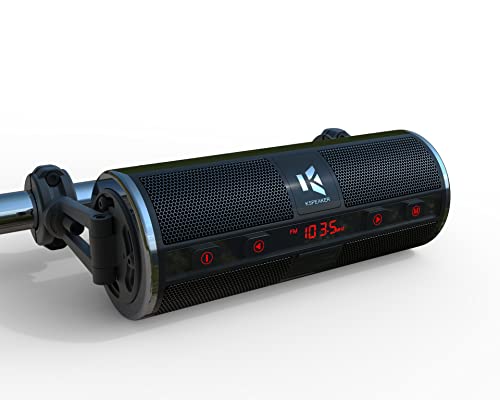 KSPEAKER Motorcycle Speakers Bluetooth Waterproof Radio Audio System Built-in Amplifier, 3 Inch Metal Mp3 Player, Great for ATV, Scooter Bike,12 Volt Vehicle, K2BL