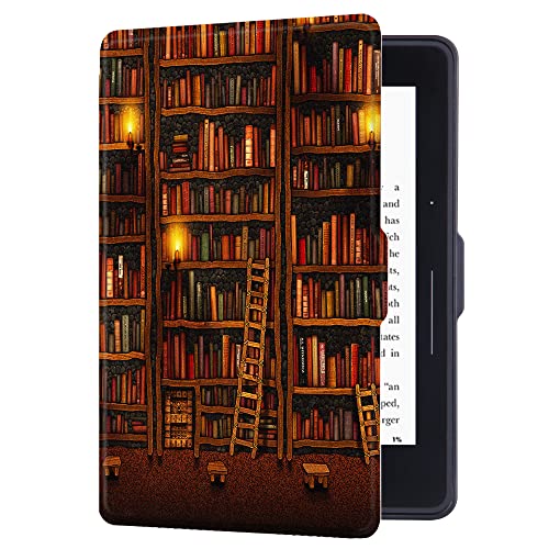 Huasiru Painting Case for Kindle Voyage (300 PPI, 2014 Released) Only - Cover with Auto Sleep/Wake, Library