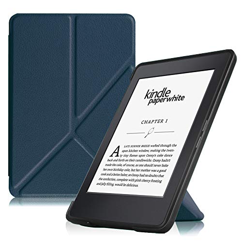 Fintie Origami Case for 6" Kindle Paperwhite 2012-2017 (Model No. EY21 & DP75SDI) - Slim Fit Stand Cover with Auto Sleep/Wake (Not Fit Paperwhite 10th & 11th Gen), Navy